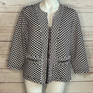 Travelers By Chicos Zip Up 3/4 Sleeve Jacket Large